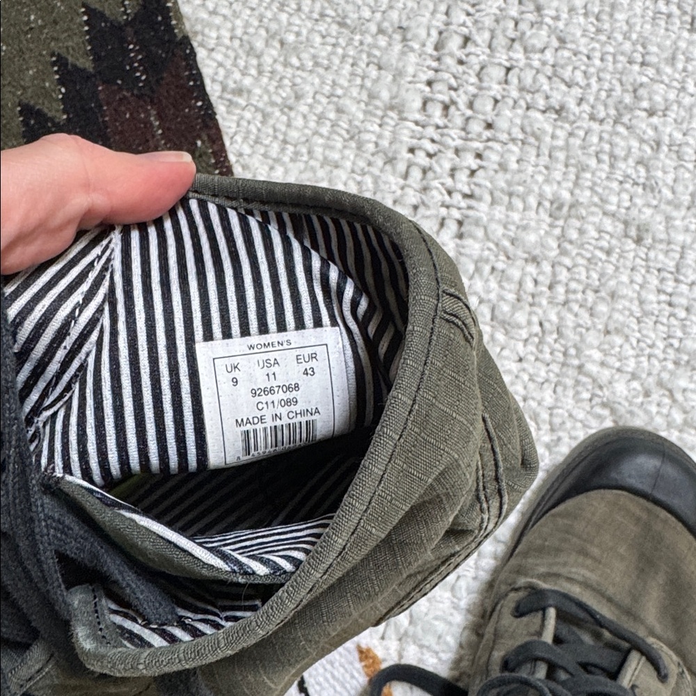 Palladium Pampa Hi Canvas Boots Olive Green Black Gorpcore Utility Combat Boots - Picture 6 of 7